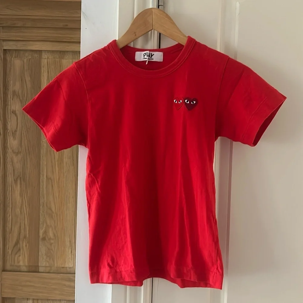 AUTHENTIC COMMES DES GARÇON crew neck short sleeve red t shirt xs - Picture 4 of 11